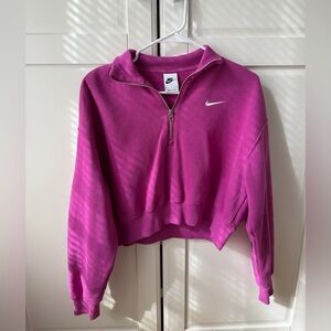 Nike Women's Fuchsia Quarter-Zip Hoodie